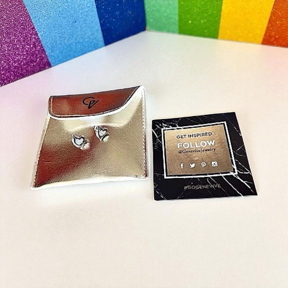 GENEVIVE JEWELRY Heart-Shaped Studs Brand New With Tags MSRP $115
